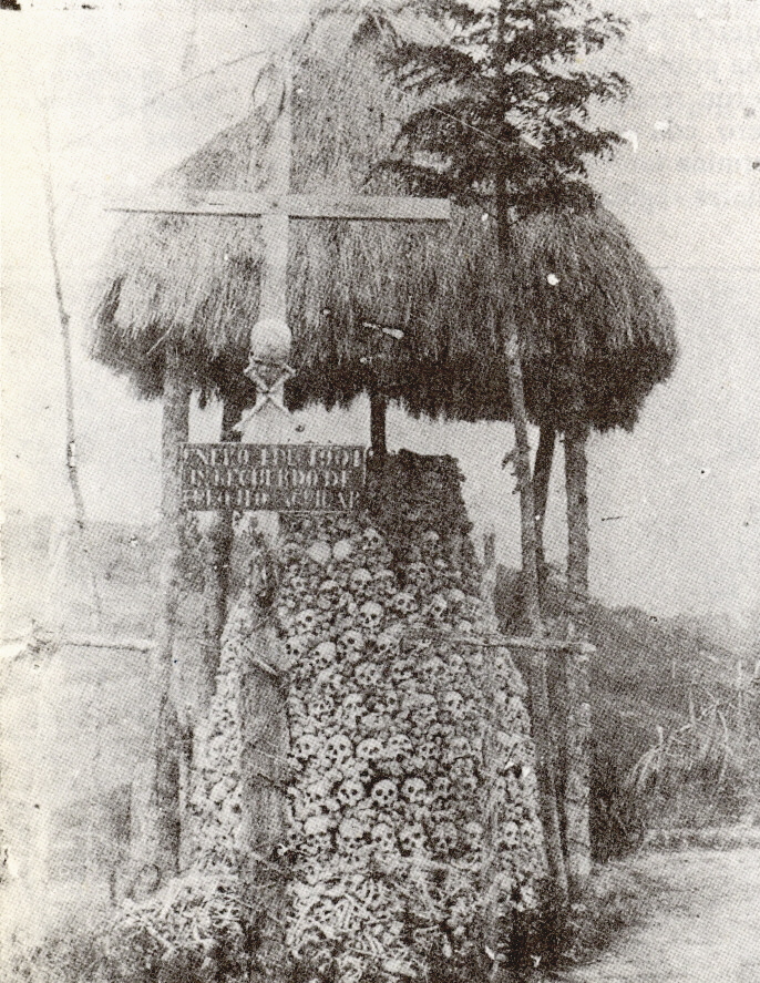 1903 of a pile of skulls from the small town of Palonegro 